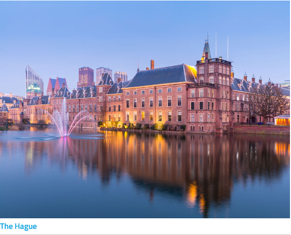 Image of The Hague by the water.