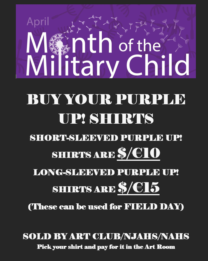 Month of the Military Child poster for Tshirt sales with pricing.